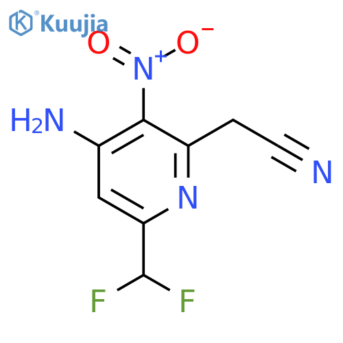 4-Amino-6-(difluoromethyl)-3-nitropyridine-2-acetonitrile structure