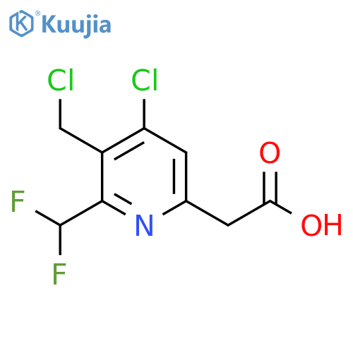 4-Chloro-3-(chloromethyl)-2-(difluoromethyl)pyridine-6-acetic acid structure