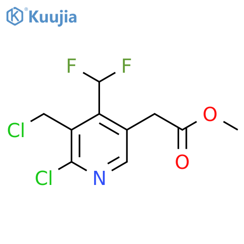 Methyl 2-chloro-3-(chloromethyl)-4-(difluoromethyl)pyridine-5-acetate structure