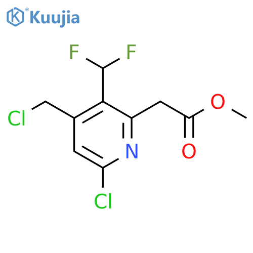 Methyl 6-chloro-4-(chloromethyl)-3-(difluoromethyl)pyridine-2-acetate structure