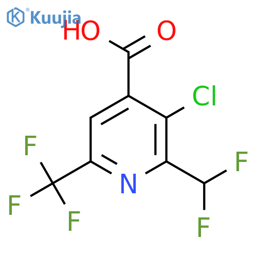 3-Chloro-2-(difluoromethyl)-6-(trifluoromethyl)pyridine-4-carboxylic acid structure