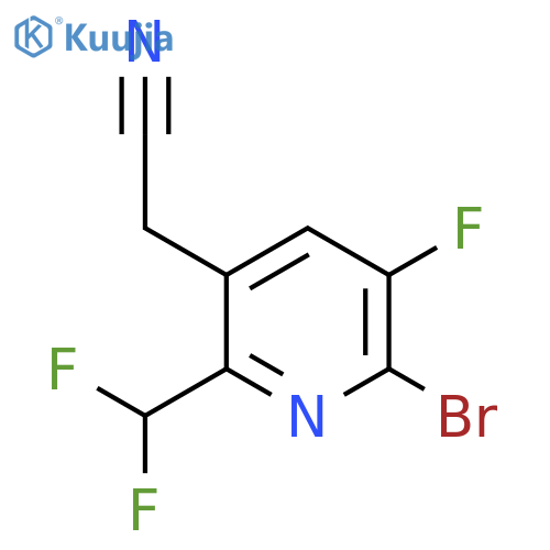 2-Bromo-6-(difluoromethyl)-3-fluoropyridine-5-acetonitrile structure