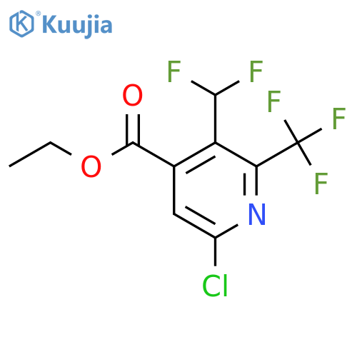 Ethyl 6-chloro-3-(difluoromethyl)-2-(trifluoromethyl)pyridine-4-carboxylate structure