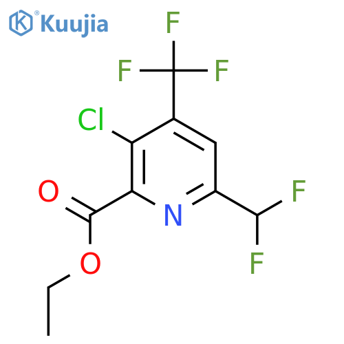 Ethyl 3-chloro-6-(difluoromethyl)-4-(trifluoromethyl)pyridine-2-carboxylate structure