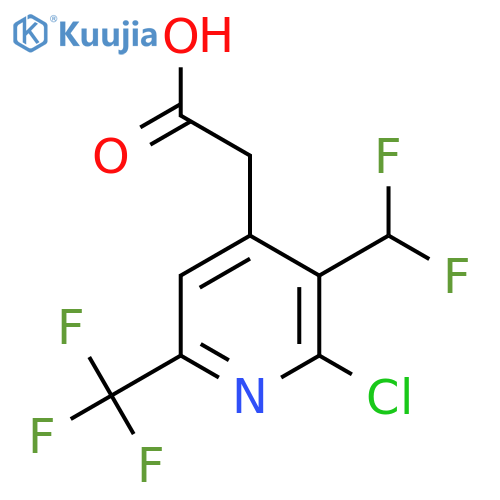 2-Chloro-3-(difluoromethyl)-6-(trifluoromethyl)pyridine-4-acetic acid structure