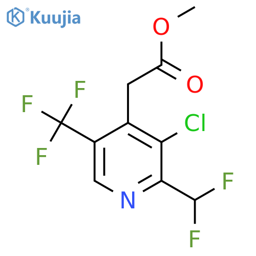 Methyl 3-chloro-2-(difluoromethyl)-5-(trifluoromethyl)pyridine-4-acetate structure