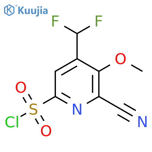 2-Cyano-4-(difluoromethyl)-3-methoxypyridine-6-sulfonyl chloride structure