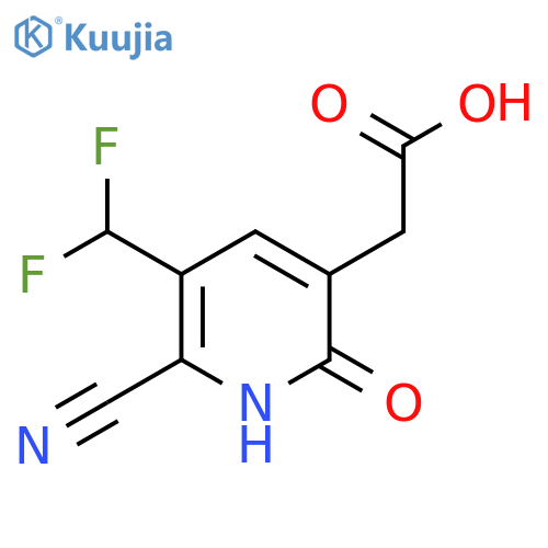 2-Cyano-3-(difluoromethyl)-6-hydroxypyridine-5-acetic acid structure
