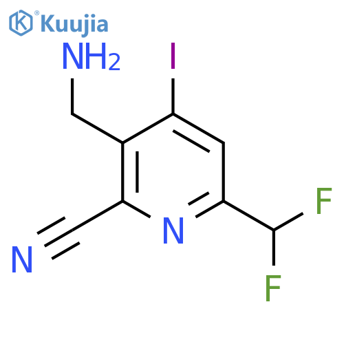 3-(Aminomethyl)-2-cyano-6-(difluoromethyl)-4-iodopyridine structure