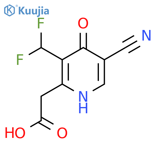 5-Cyano-3-(difluoromethyl)-4-hydroxypyridine-2-acetic acid structure