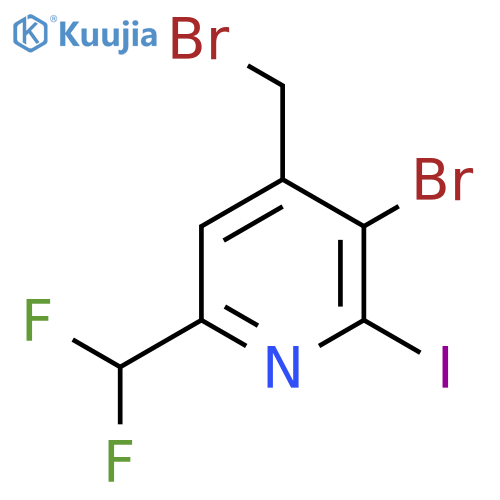 3-Bromo-4-(bromomethyl)-6-(difluoromethyl)-2-iodopyridine structure