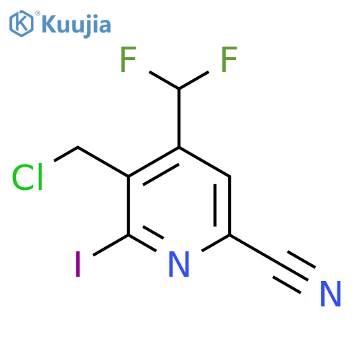 3-(Chloromethyl)-6-cyano-4-(difluoromethyl)-2-iodopyridine structure
