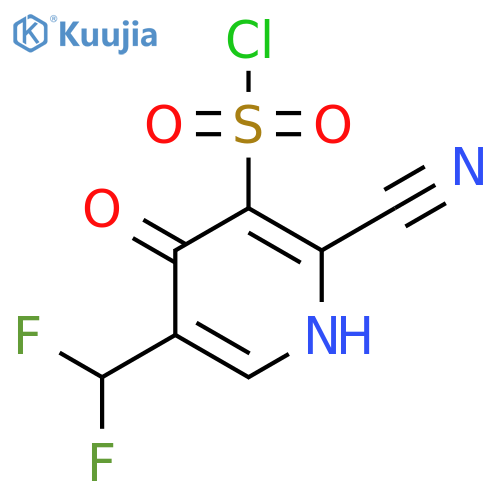 2-Cyano-5-(difluoromethyl)-4-hydroxypyridine-3-sulfonyl chloride structure