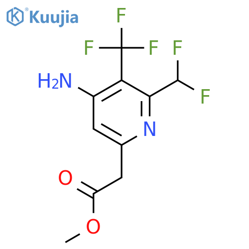 Methyl 4-amino-2-(difluoromethyl)-3-(trifluoromethyl)pyridine-6-acetate structure