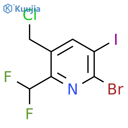 2-Bromo-5-(chloromethyl)-6-(difluoromethyl)-3-iodopyridine structure