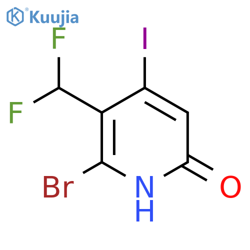 2-Bromo-3-(difluoromethyl)-6-hydroxy-4-iodopyridine structure