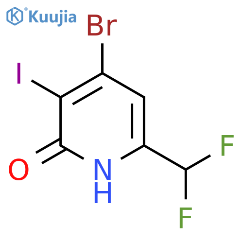 4-Bromo-6-(difluoromethyl)-2-hydroxy-3-iodopyridine structure