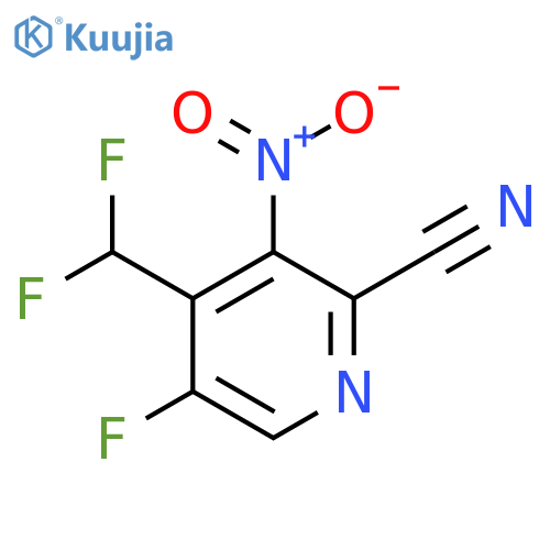 2-Cyano-4-(difluoromethyl)-5-fluoro-3-nitropyridine structure