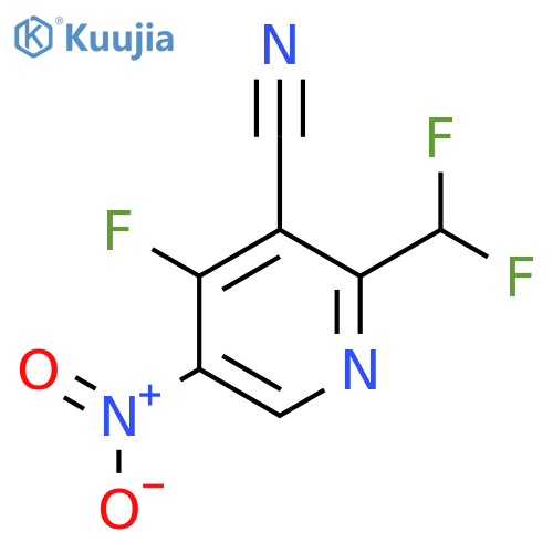 3-Cyano-2-(difluoromethyl)-4-fluoro-5-nitropyridine structure