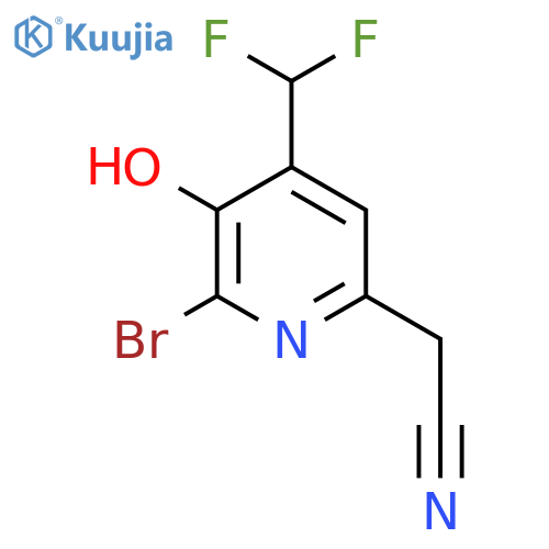 2-Bromo-4-(difluoromethyl)-3-hydroxypyridine-6-acetonitrile structure