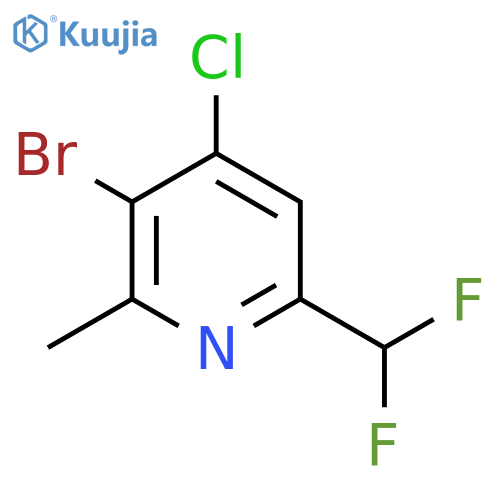 3-Bromo-4-chloro-6-(difluoromethyl)-2-methylpyridine structure