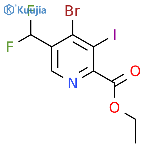 Ethyl 4-bromo-5-(difluoromethyl)-3-iodopyridine-2-carboxylate structure