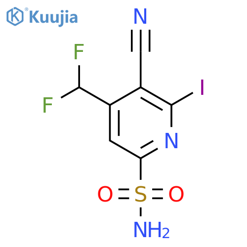 3-Cyano-4-(difluoromethyl)-2-iodopyridine-6-sulfonamide structure