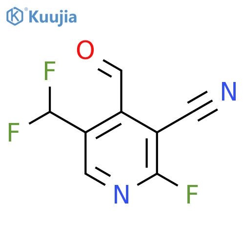 3-Cyano-5-(difluoromethyl)-2-fluoropyridine-4-carboxaldehyde structure