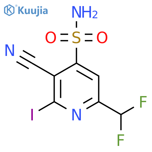 3-Cyano-6-(difluoromethyl)-2-iodopyridine-4-sulfonamide structure