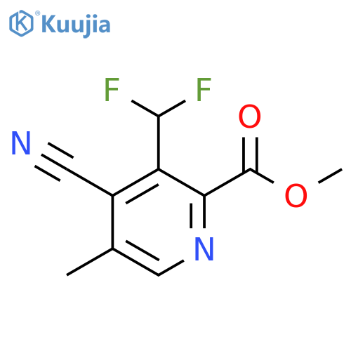 Methyl 4-cyano-3-(difluoromethyl)-5-methylpyridine-2-carboxylate structure