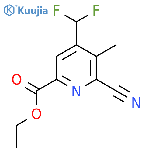 Ethyl 2-cyano-4-(difluoromethyl)-3-methylpyridine-6-carboxylate structure