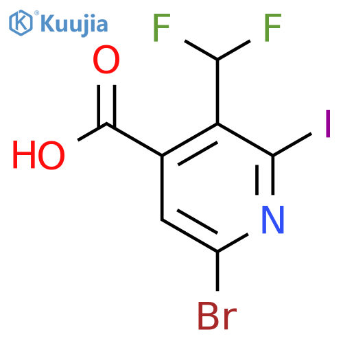 6-Bromo-3-(difluoromethyl)-2-iodopyridine-4-carboxylic acid structure