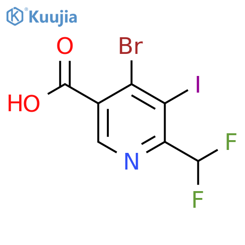 4-Bromo-2-(difluoromethyl)-3-iodopyridine-5-carboxylic acid structure