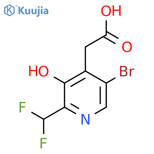 5-Bromo-2-(difluoromethyl)-3-hydroxypyridine-4-acetic acid structure