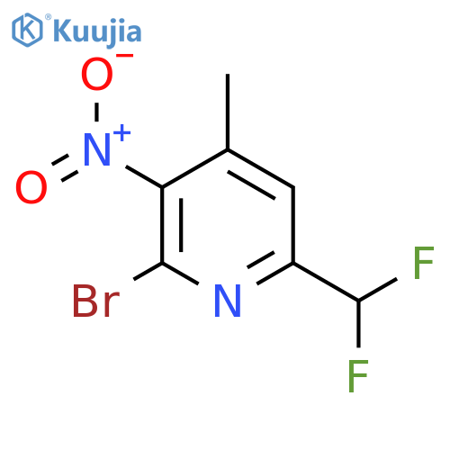 2-Bromo-6-(difluoromethyl)-4-methyl-3-nitropyridine structure
