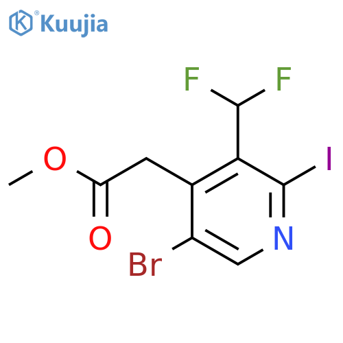 Methyl 5-bromo-3-(difluoromethyl)-2-iodopyridine-4-acetate structure