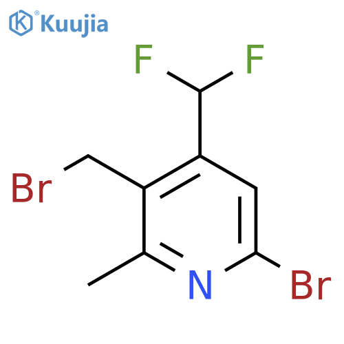 6-Bromo-3-(bromomethyl)-4-(difluoromethyl)-2-methylpyridine structure