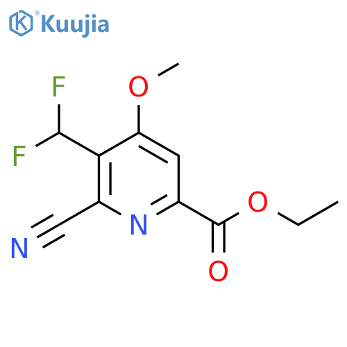 Ethyl 2-cyano-3-(difluoromethyl)-4-methoxypyridine-6-carboxylate structure