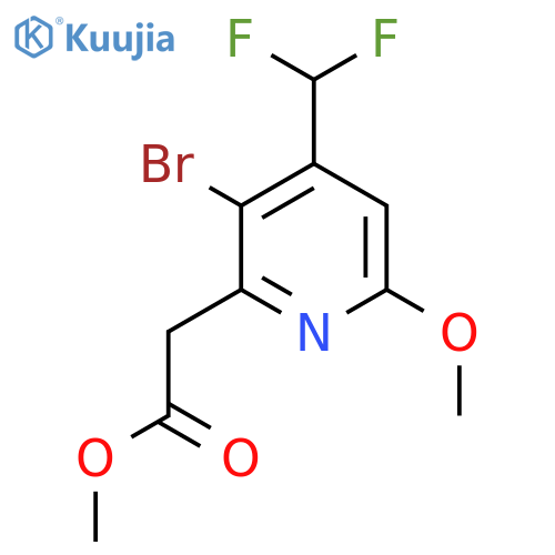 Methyl 3-bromo-4-(difluoromethyl)-6-methoxypyridine-2-acetate structure