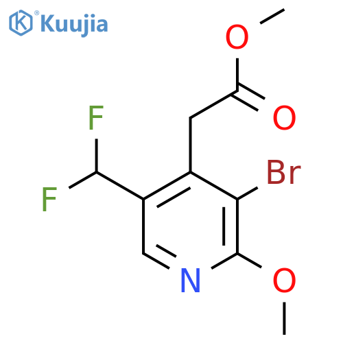 Methyl 3-bromo-5-(difluoromethyl)-2-methoxypyridine-4-acetate structure