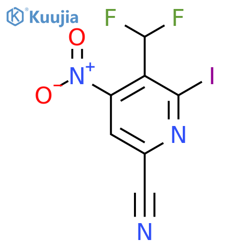 6-Cyano-3-(difluoromethyl)-2-iodo-4-nitropyridine structure