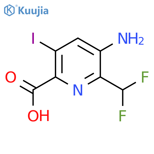 3-Amino-2-(difluoromethyl)-5-iodopyridine-6-carboxylic acid structure