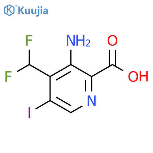 3-Amino-4-(difluoromethyl)-5-iodopyridine-2-carboxylic acid structure