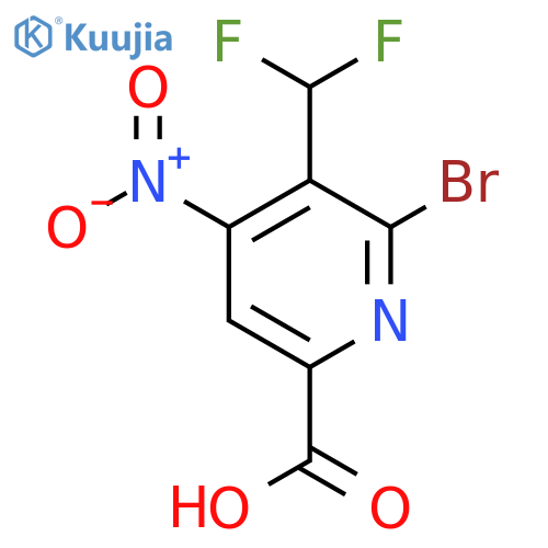 2-Bromo-3-(difluoromethyl)-4-nitropyridine-6-carboxylic acid structure