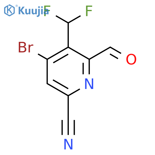 4-Bromo-6-cyano-3-(difluoromethyl)pyridine-2-carboxaldehyde structure