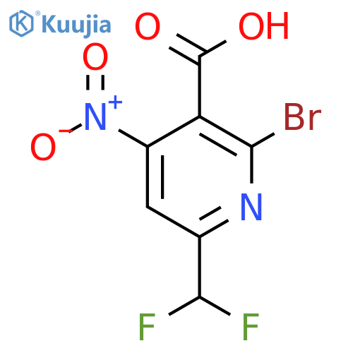 2-Bromo-6-(difluoromethyl)-4-nitropyridine-3-carboxylic acid structure