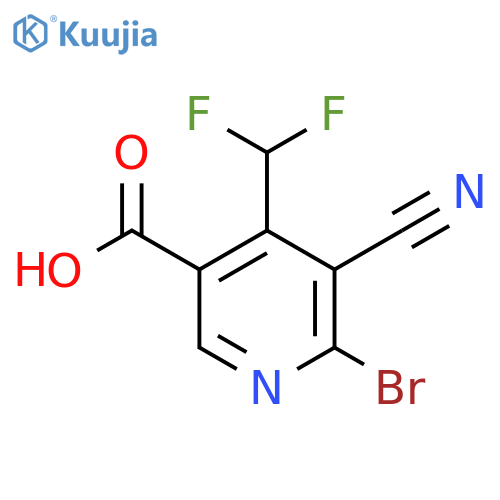 2-Bromo-3-cyano-4-(difluoromethyl)pyridine-5-carboxylic acid structure
