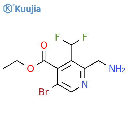 Ethyl 2-(aminomethyl)-5-bromo-3-(difluoromethyl)pyridine-4-carboxylate structure