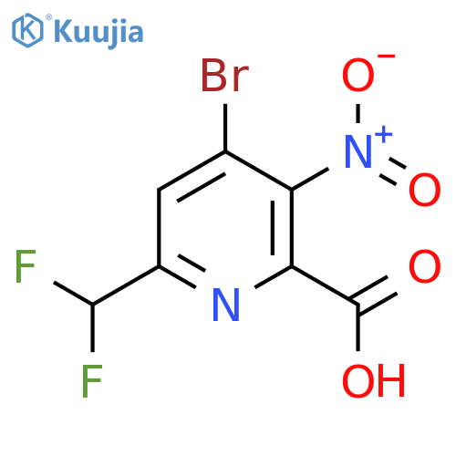 4-Bromo-6-(difluoromethyl)-3-nitropyridine-2-carboxylic acid structure