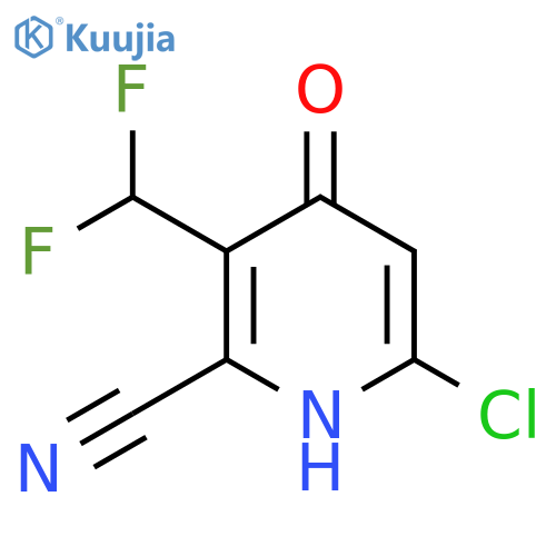 6-Chloro-2-cyano-3-(difluoromethyl)-4-hydroxypyridine structure